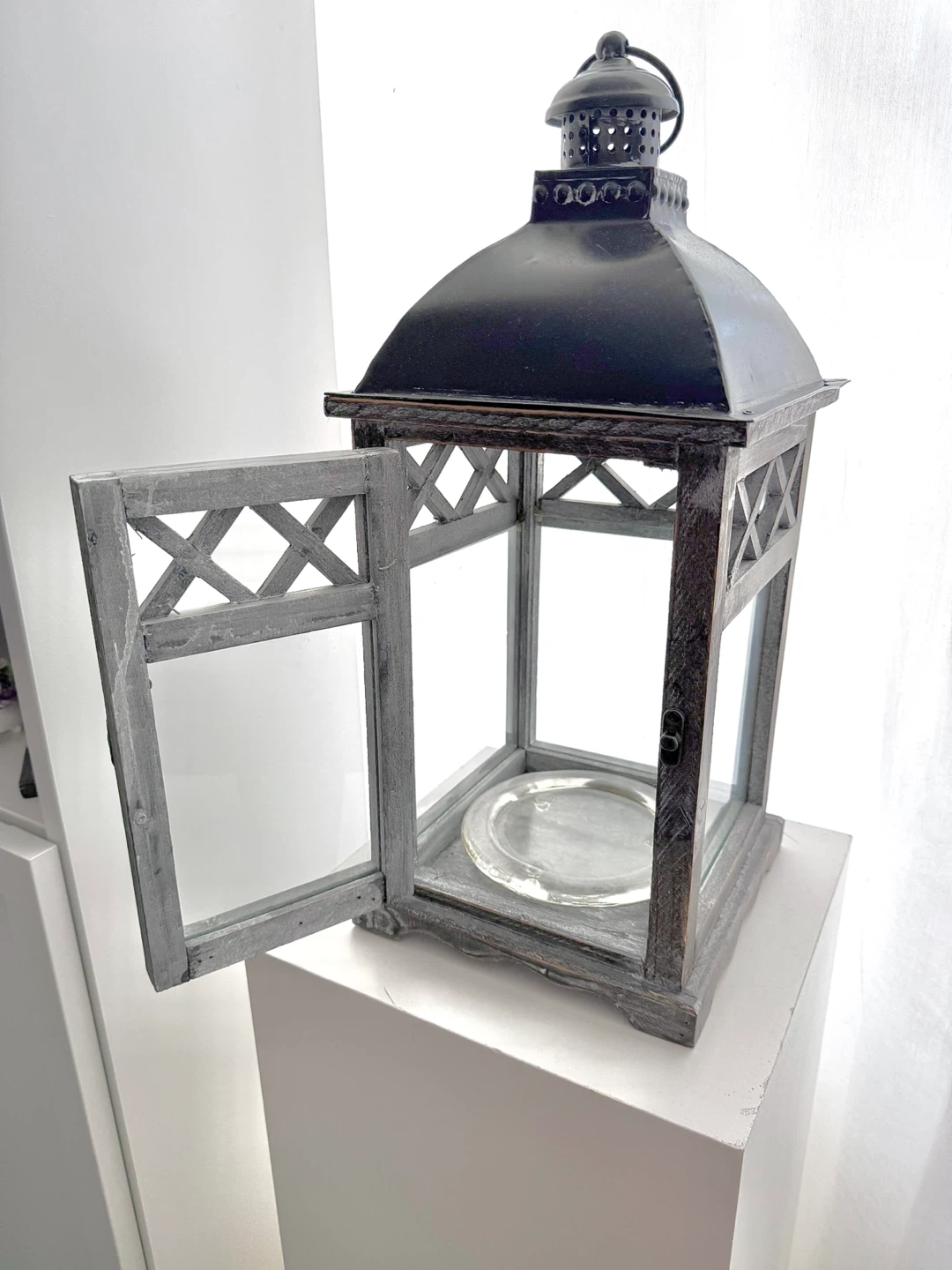 Wood and metal lantern - photo 5