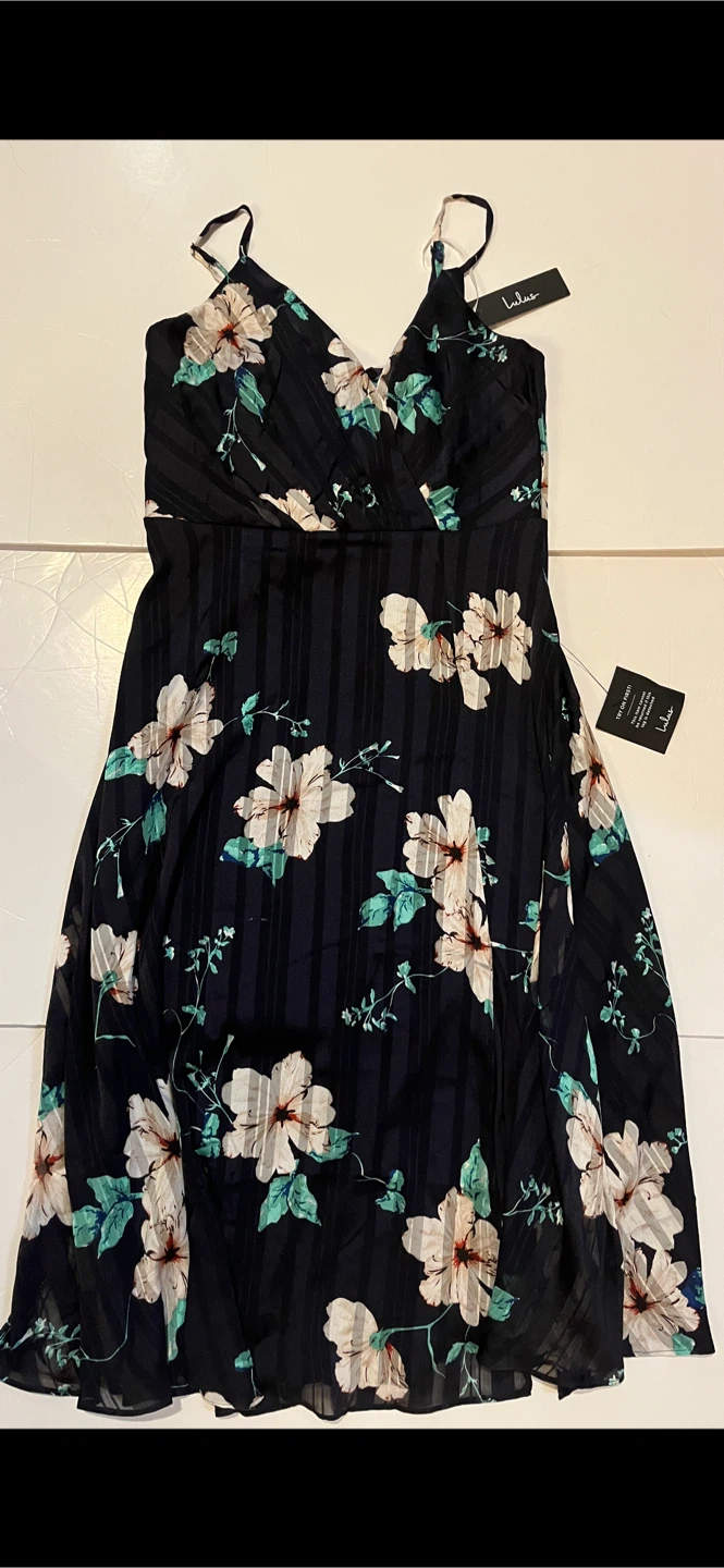 Lulus Floral Print Wrap Midi Dress