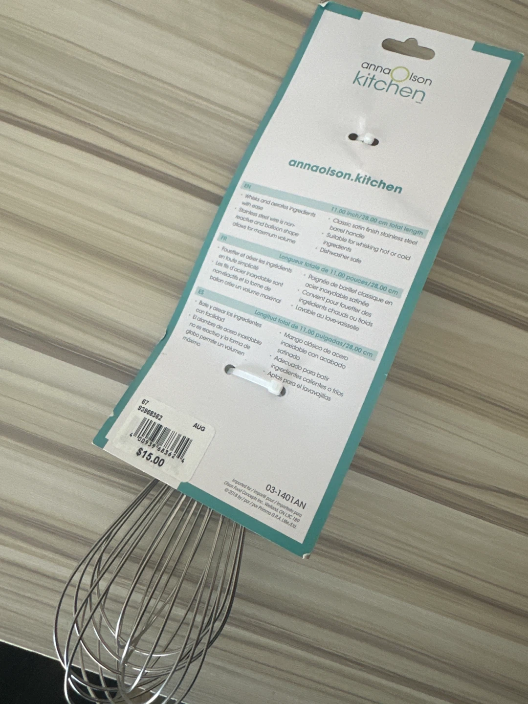 Anna Olson Kitchen Stainless Steel Whisk 11" - photo 3
