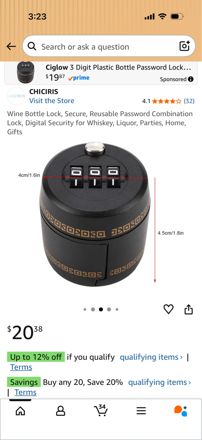 3 Digit Combination Bottle Lock - photo 4