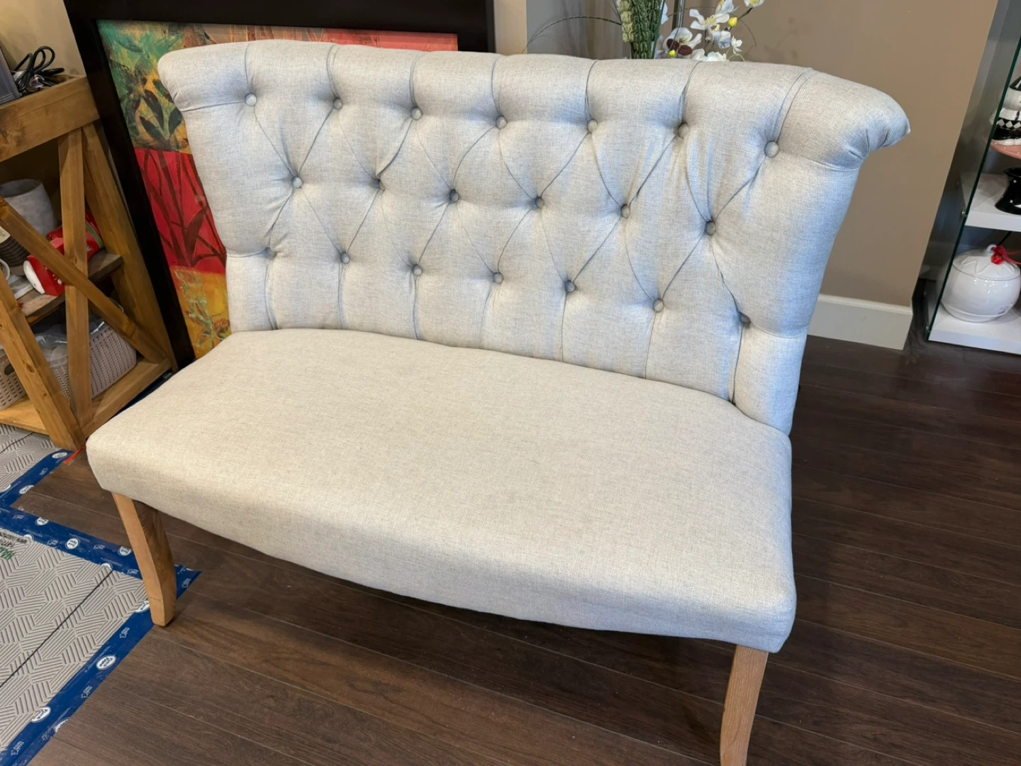 Tufted High-Back Banquette Dining Bench – Elegant & Comfortable