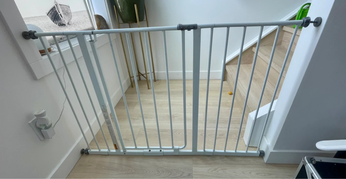 Max 48” width White Metal Baby or pet Gate