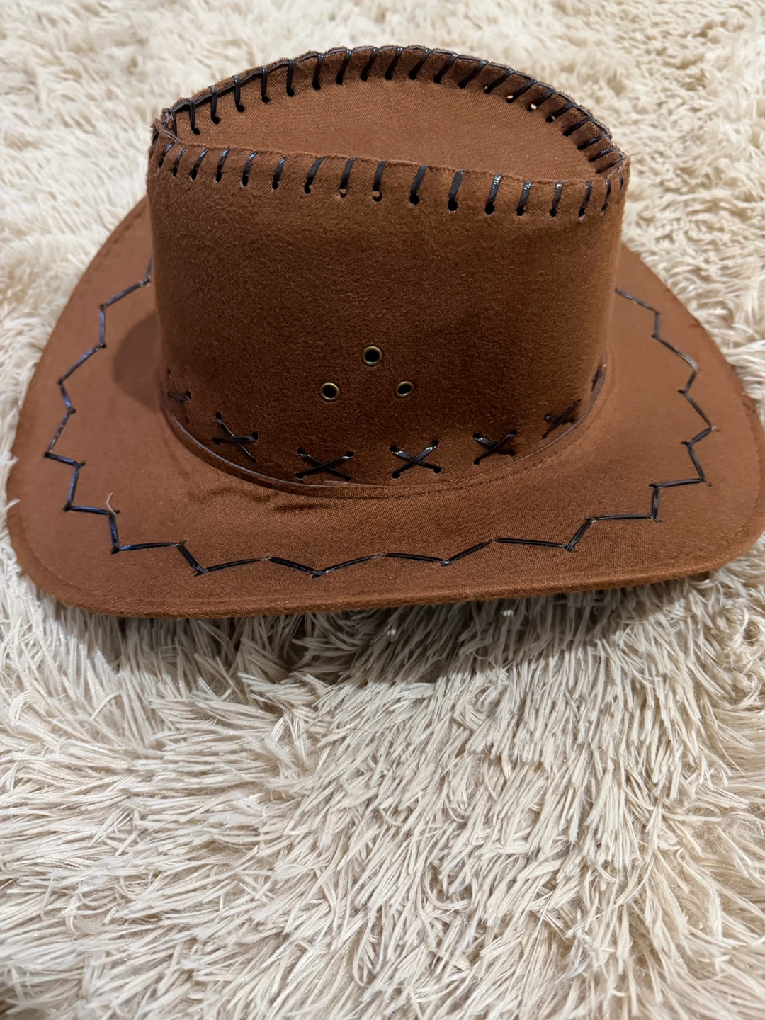Brown Suede Cowboy Hat with Stitching - photo 3
