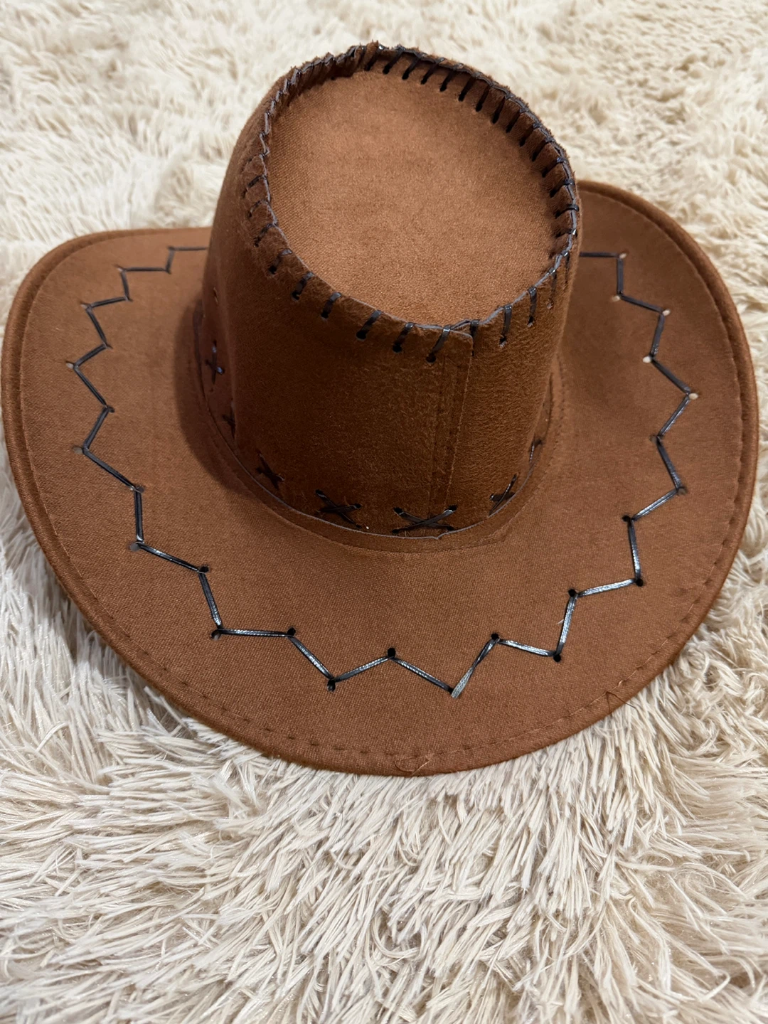 Brown Suede Cowboy Hat with Stitching - photo 4