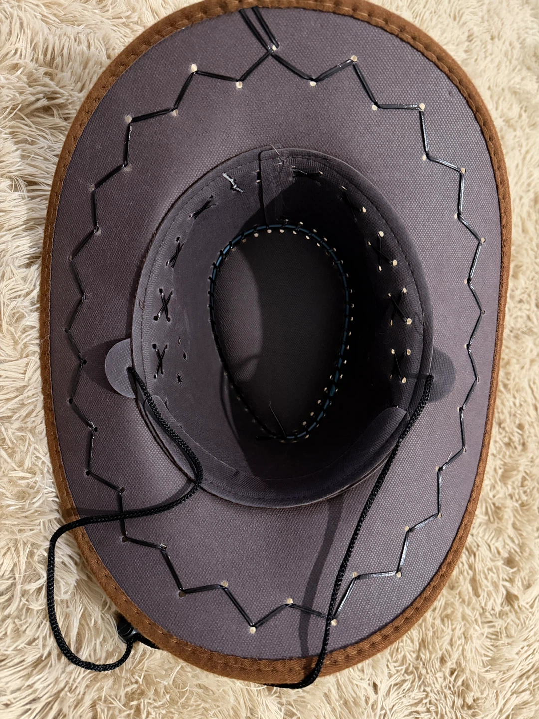 Brown Suede Cowboy Hat with Stitching - photo 5