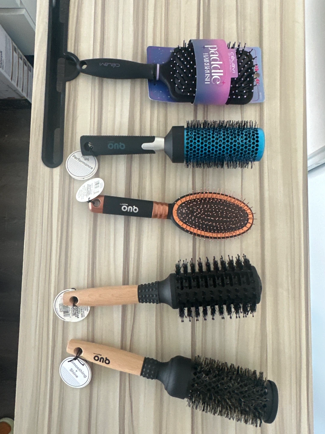 5 Hair Brushes - ONB, Paddle Brush