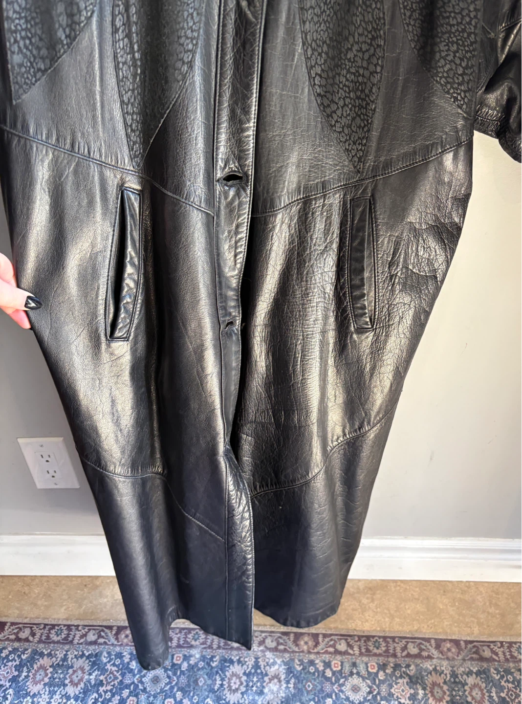Vintage Genuine Leather Trench Coat - photo 3