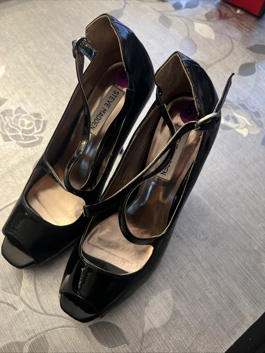 Steve Madden Women's Black Patent Heels Size 8 1/2