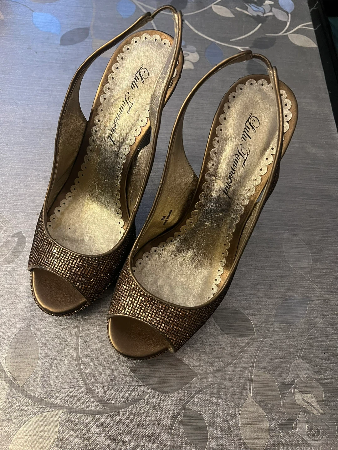 Lulu Townsend Women's Slingback Heels - Gold Glitter Size 8M - photo 3