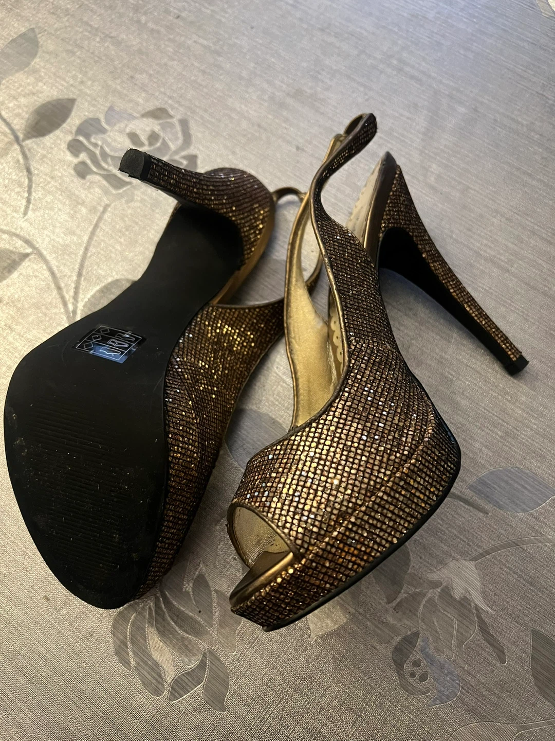 Lulu Townsend Women's Slingback Heels - Gold Glitter Size 8M - photo 2