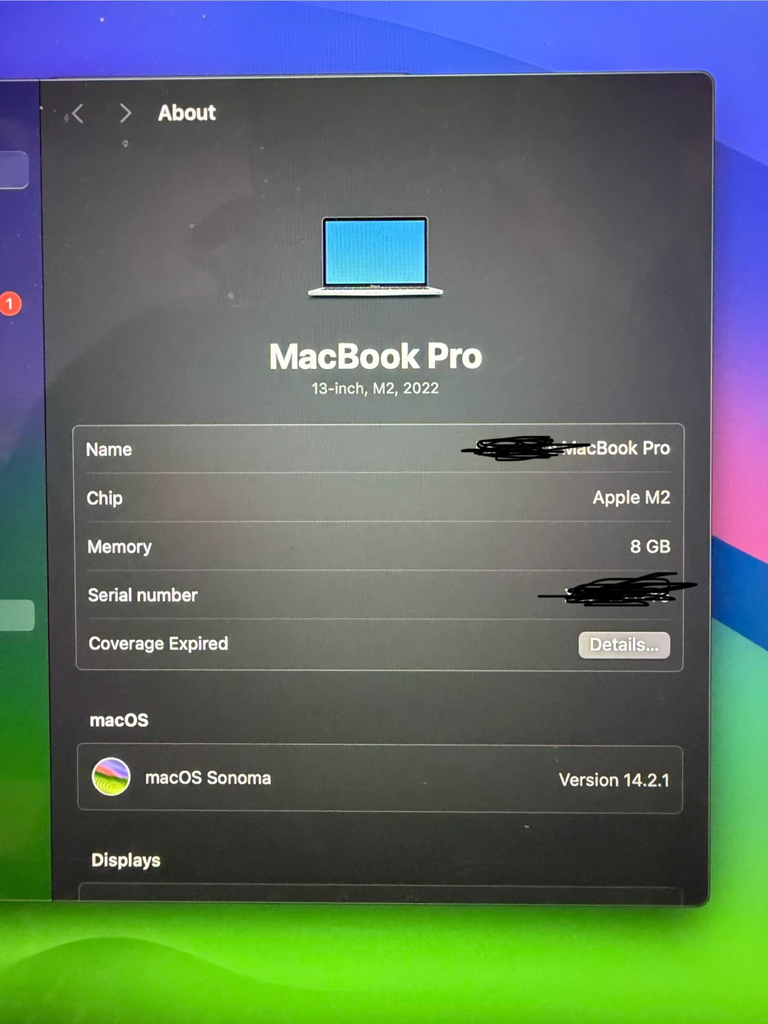 2022 Apple MacBook Pro 13-inch with touchbar