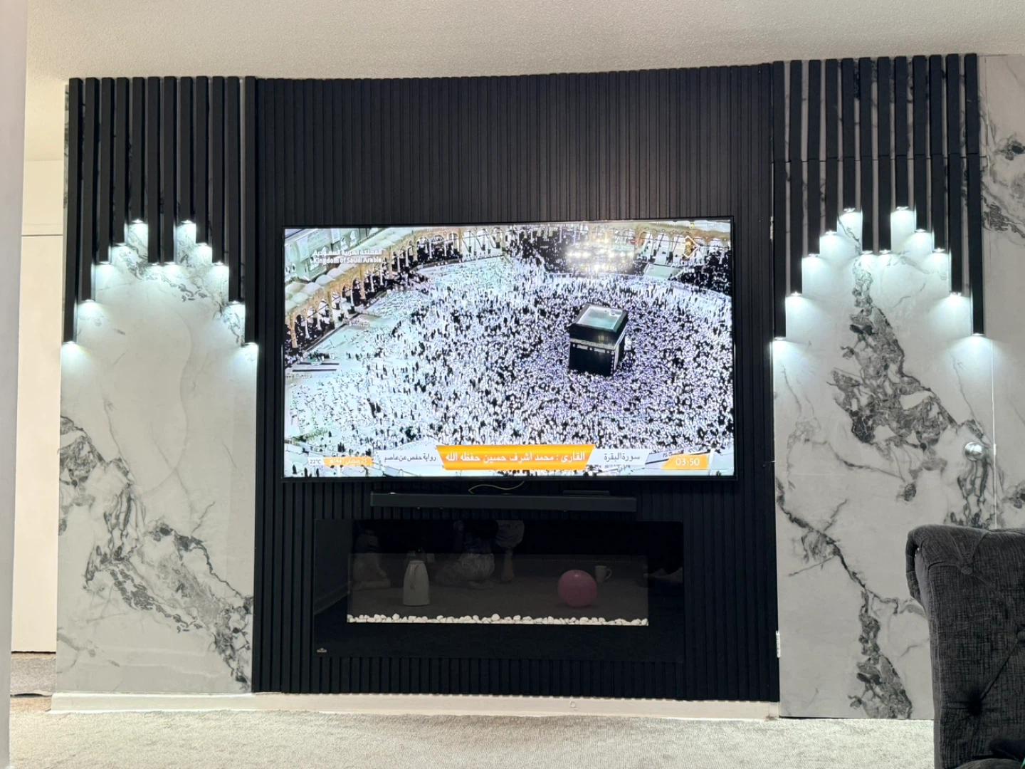 Modern Wall Unit with TV Mount and Electric Fireplace - photo 4