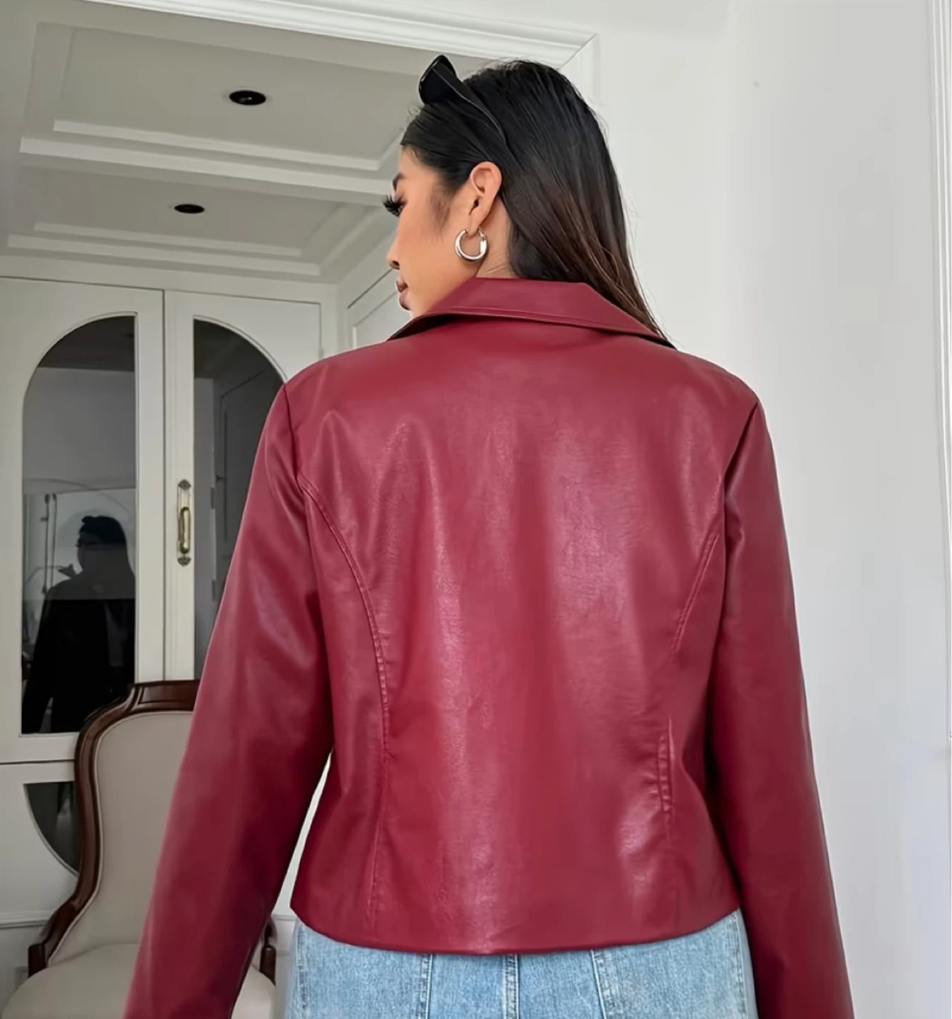 Red Faux Leather Jacket - photo 2