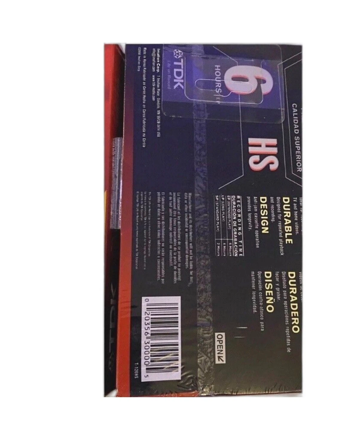 TDK HS VHS 120 Minute Videotape - 6 Hours EP - photo 3