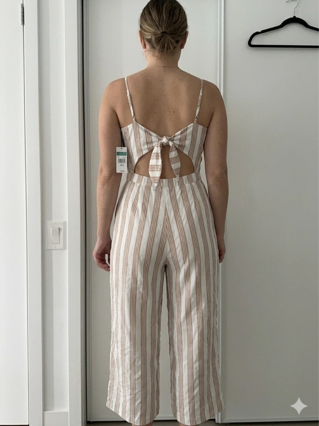 White & Brown Striped Jumpsuit size L - photo 2