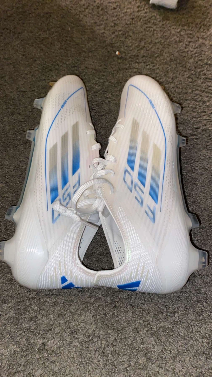 Elite Adidas F50 White Blue Cleats