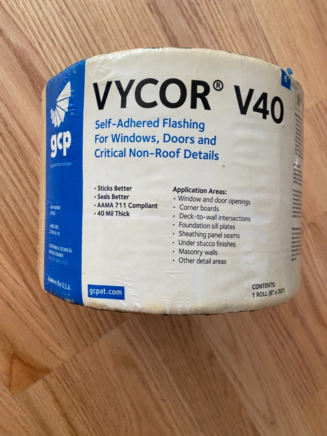 VYCOR V40 Self-Adhered Flashing 1 Roll (6" x 50')