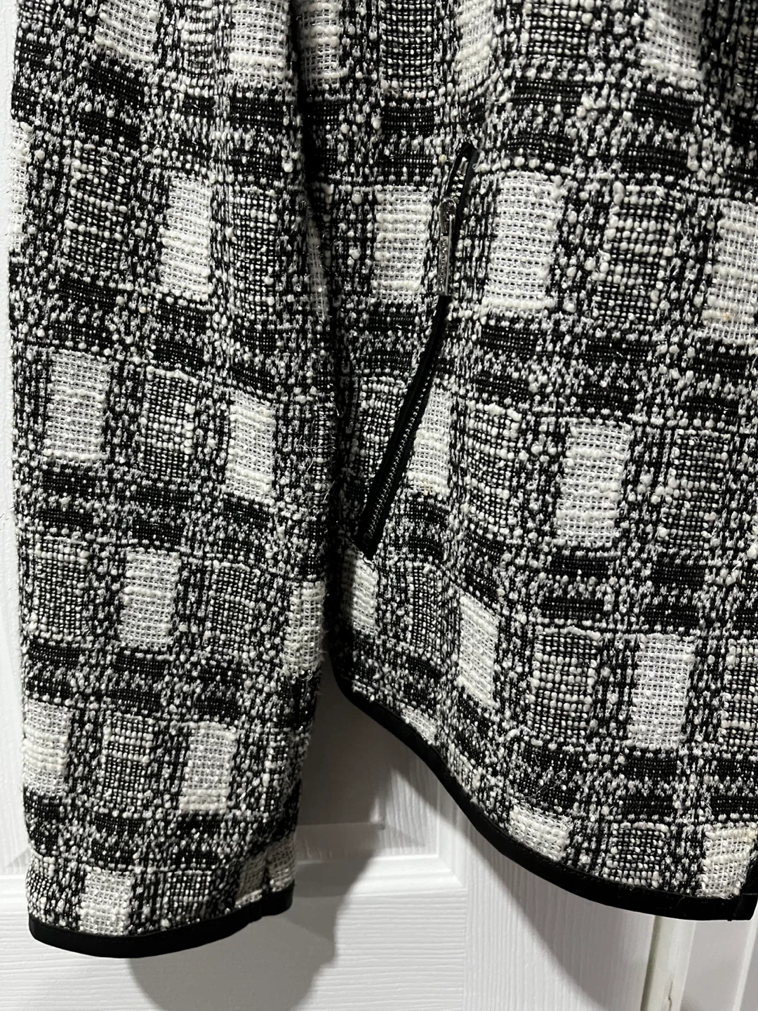 Calvin Klein Black and White Plaid Blazer Jacket - photo 3