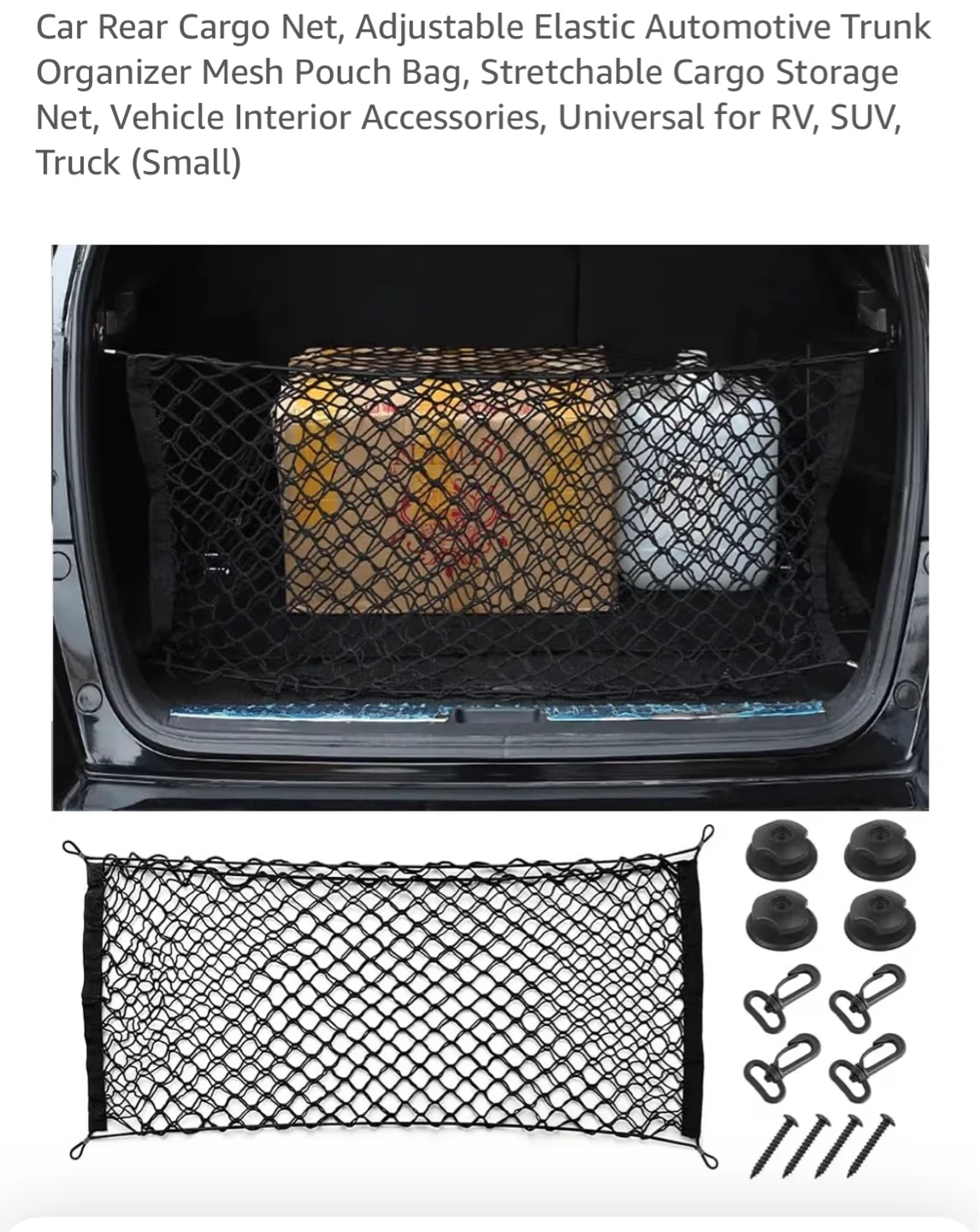Car Rear Cargo Net Organizer Mesh Pouch Bag