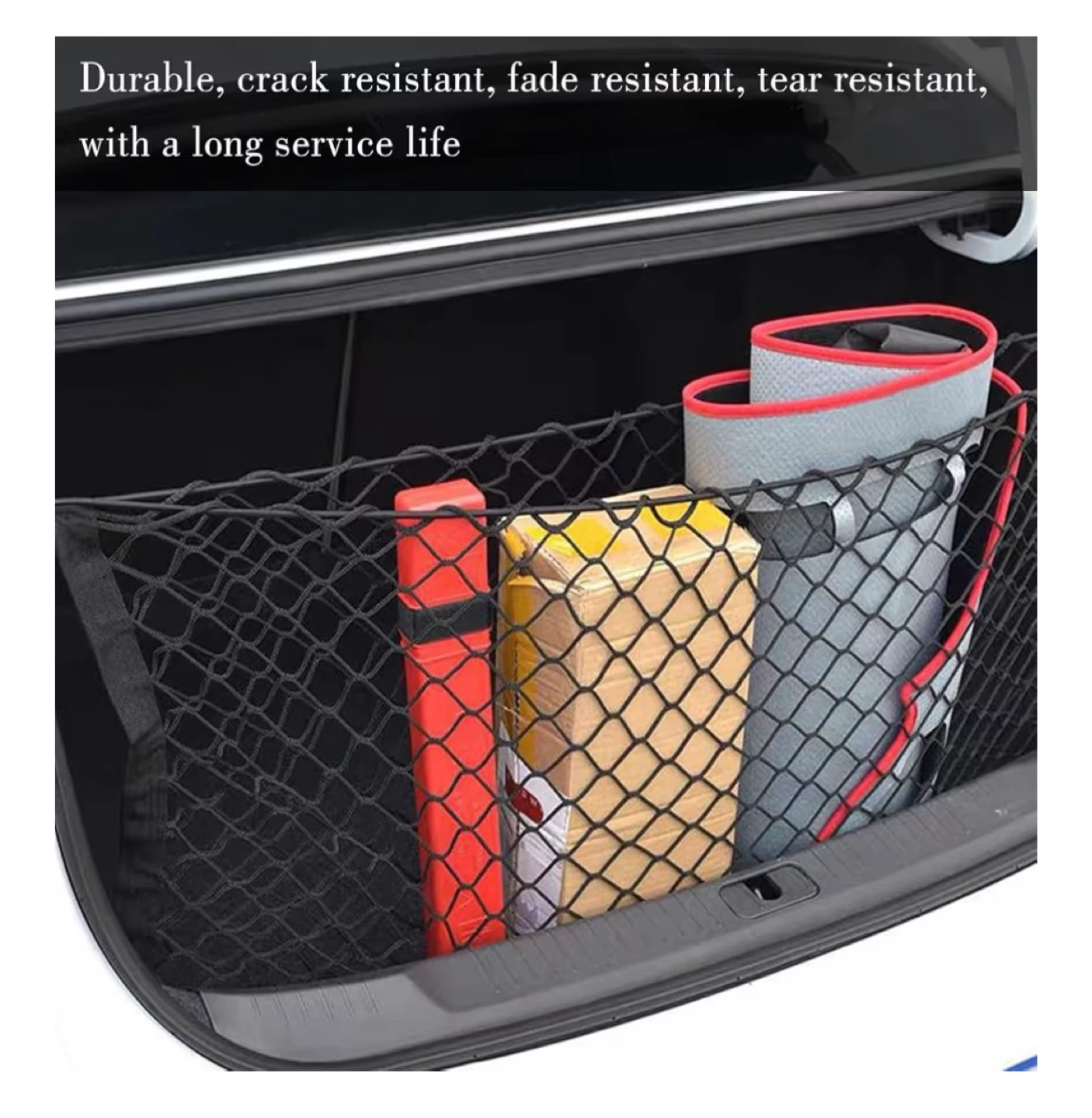 Car Rear Cargo Net Organizer Mesh Pouch Bag - photo 3