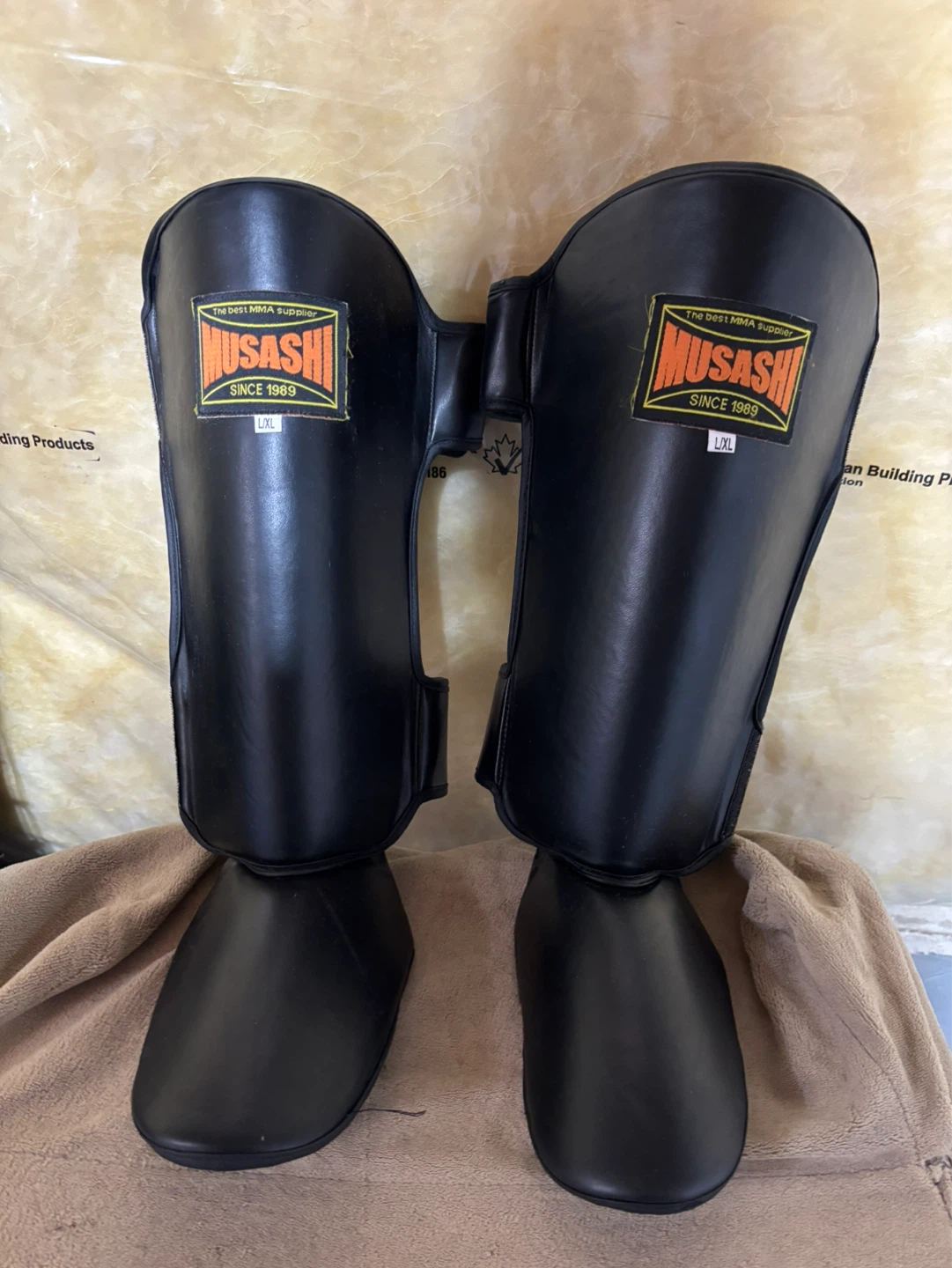 MUSASHI MMA Shin Guards L/XL Black