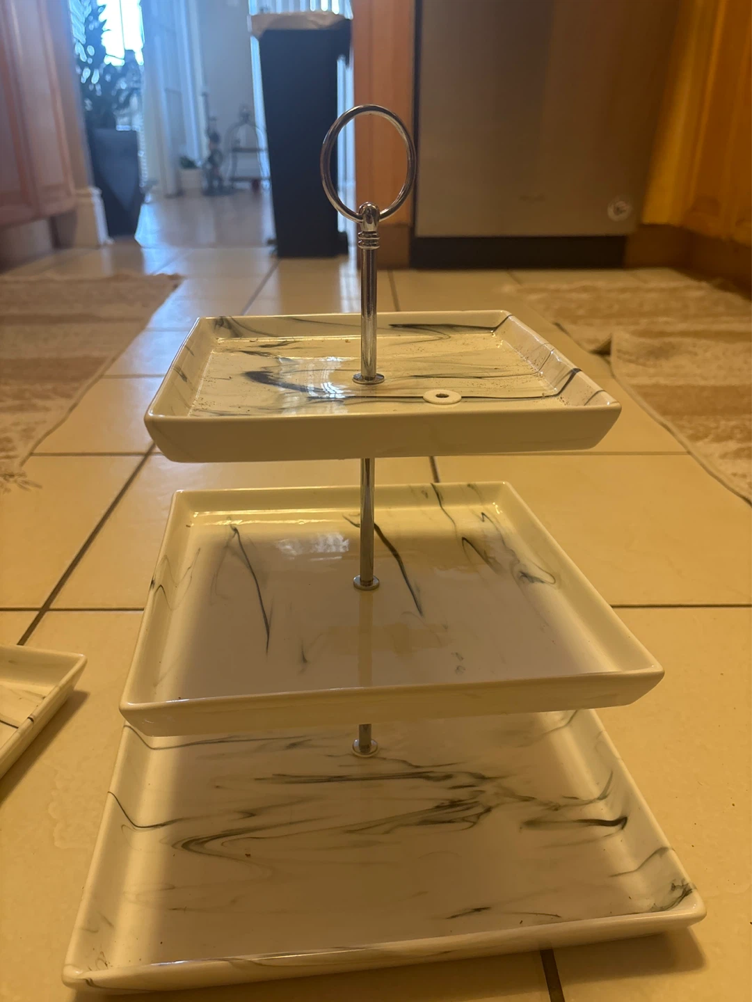 3-Tier Square Marble Dessert Stand - photo 2