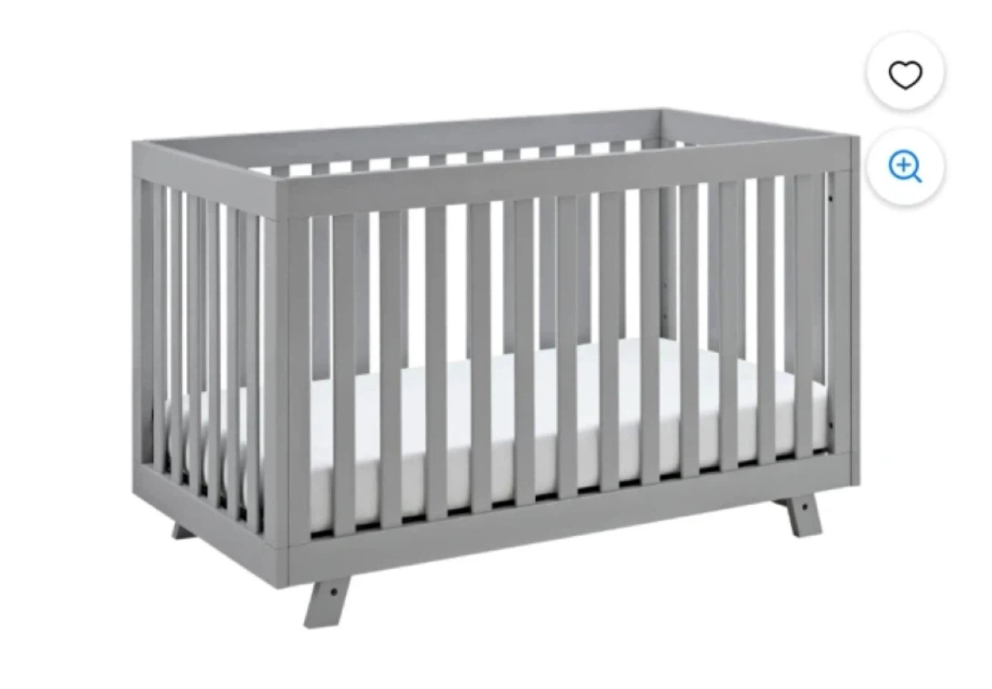 Grey Crib with Mattress - photo 3