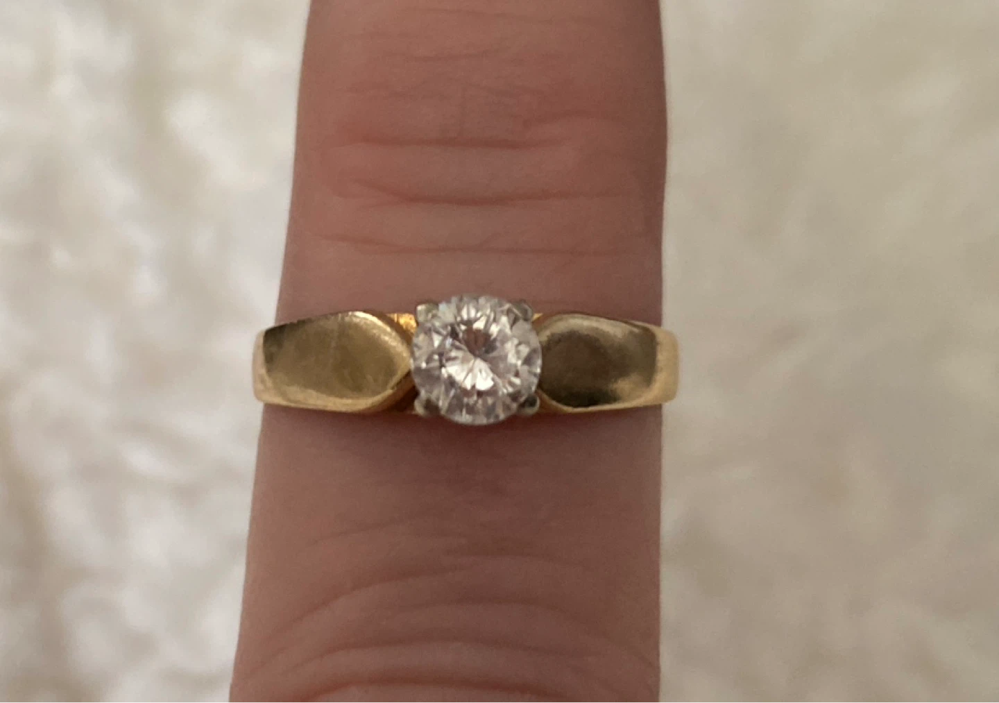 Gold Diamond Solitaire Ring