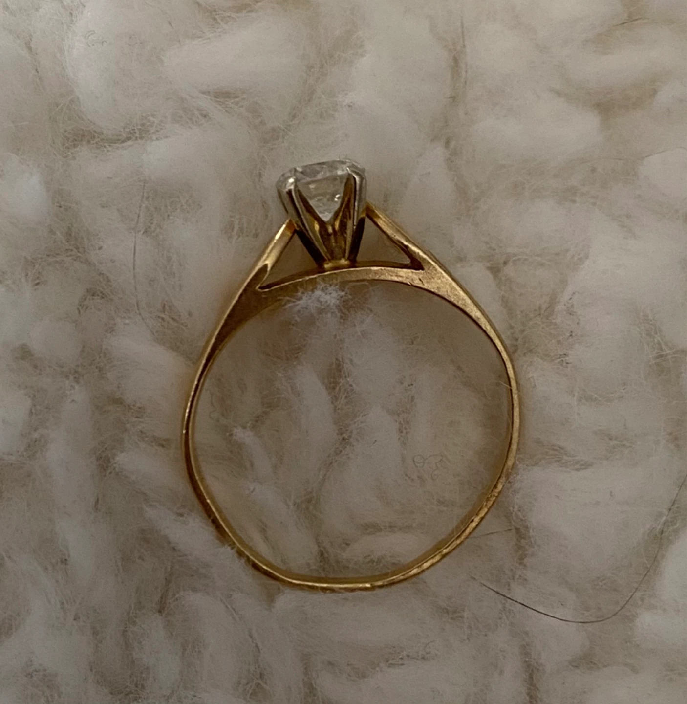 Gold Diamond Solitaire Ring - photo 3