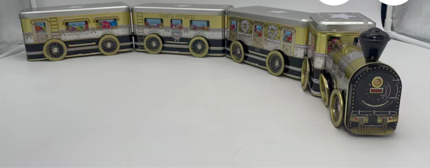 Vintage Santa Express metal Train Tin
