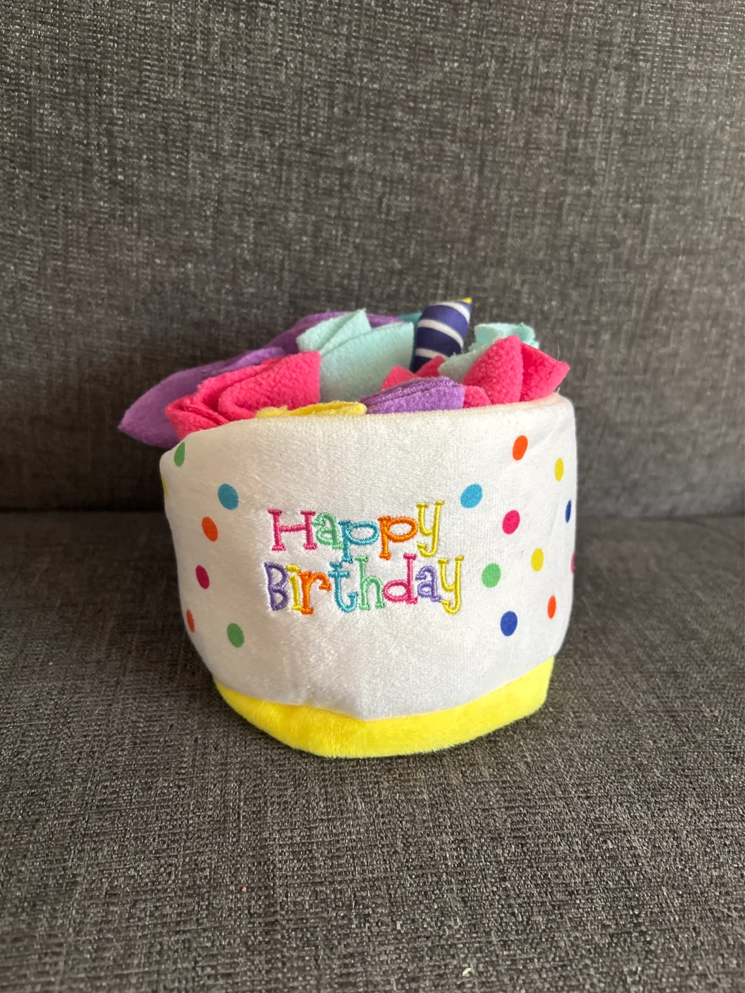 Pet Happy Birthday Plush Cake Toy