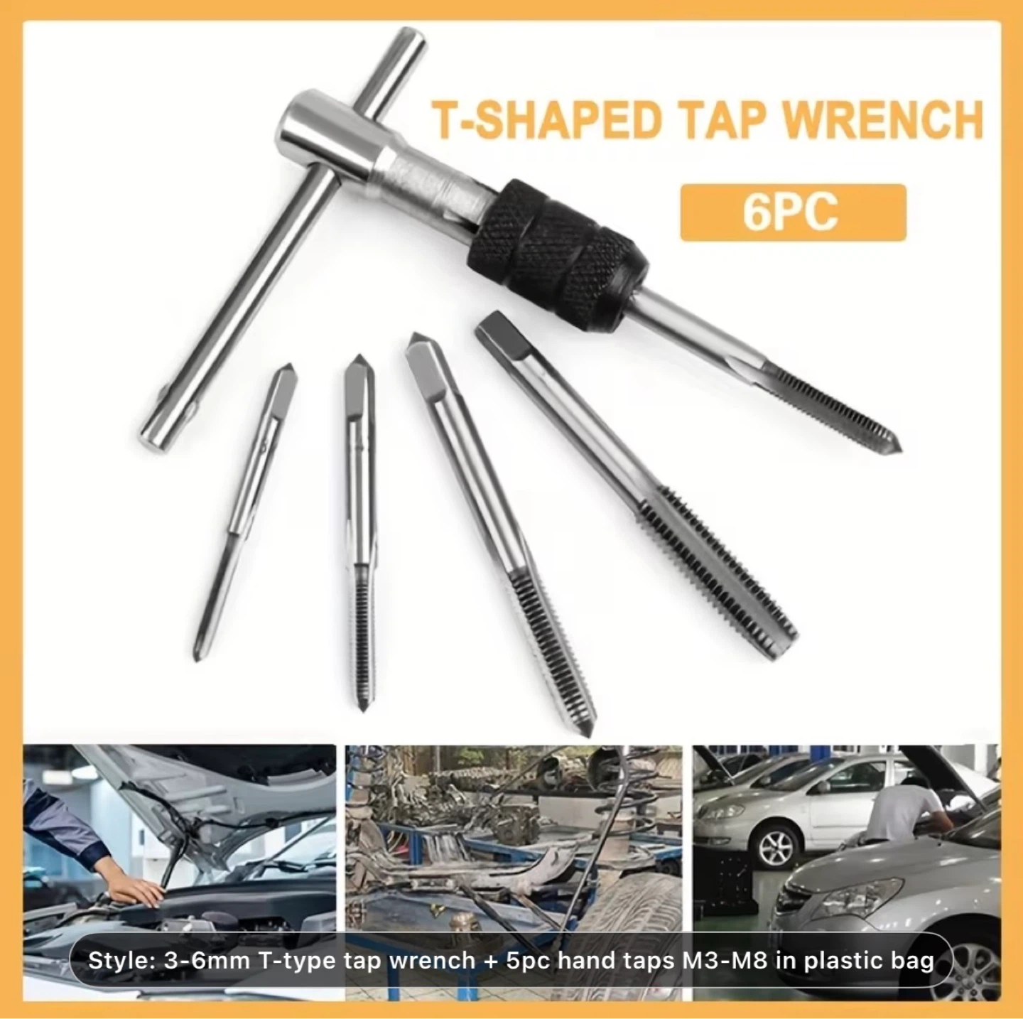 6pcs T-Shaped 3Mm to 6Mm Tap Wrench - photo 2