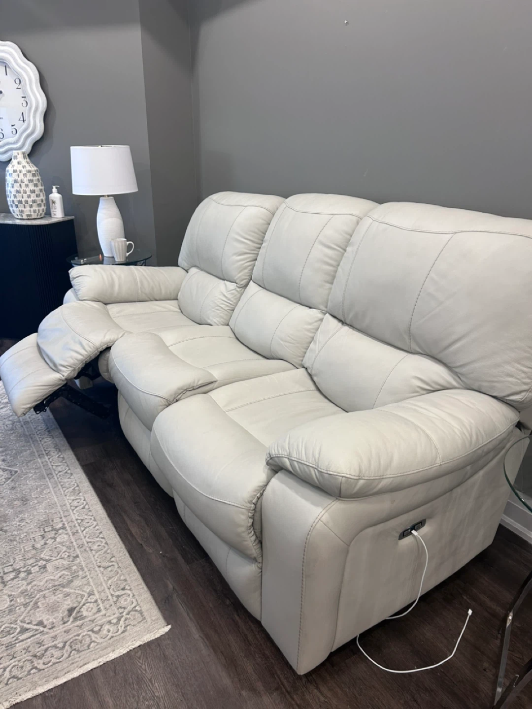 Coconut Leather Reclining Sofa