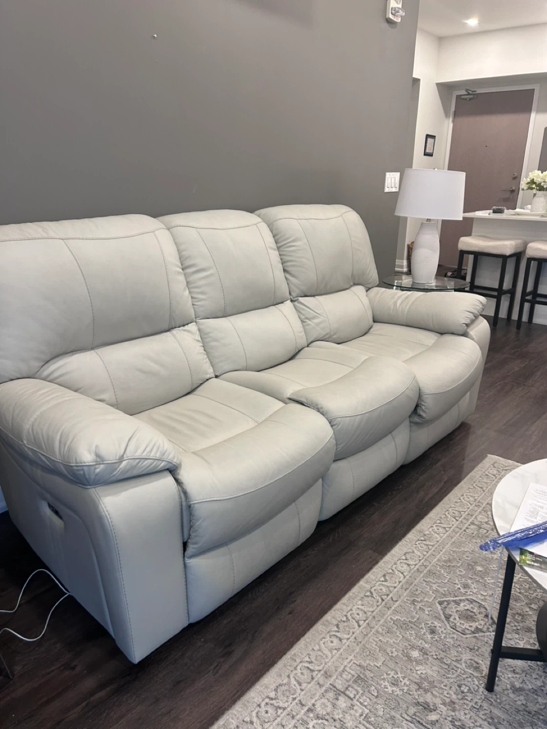 Coconut Leather Reclining Sofa - photo 3