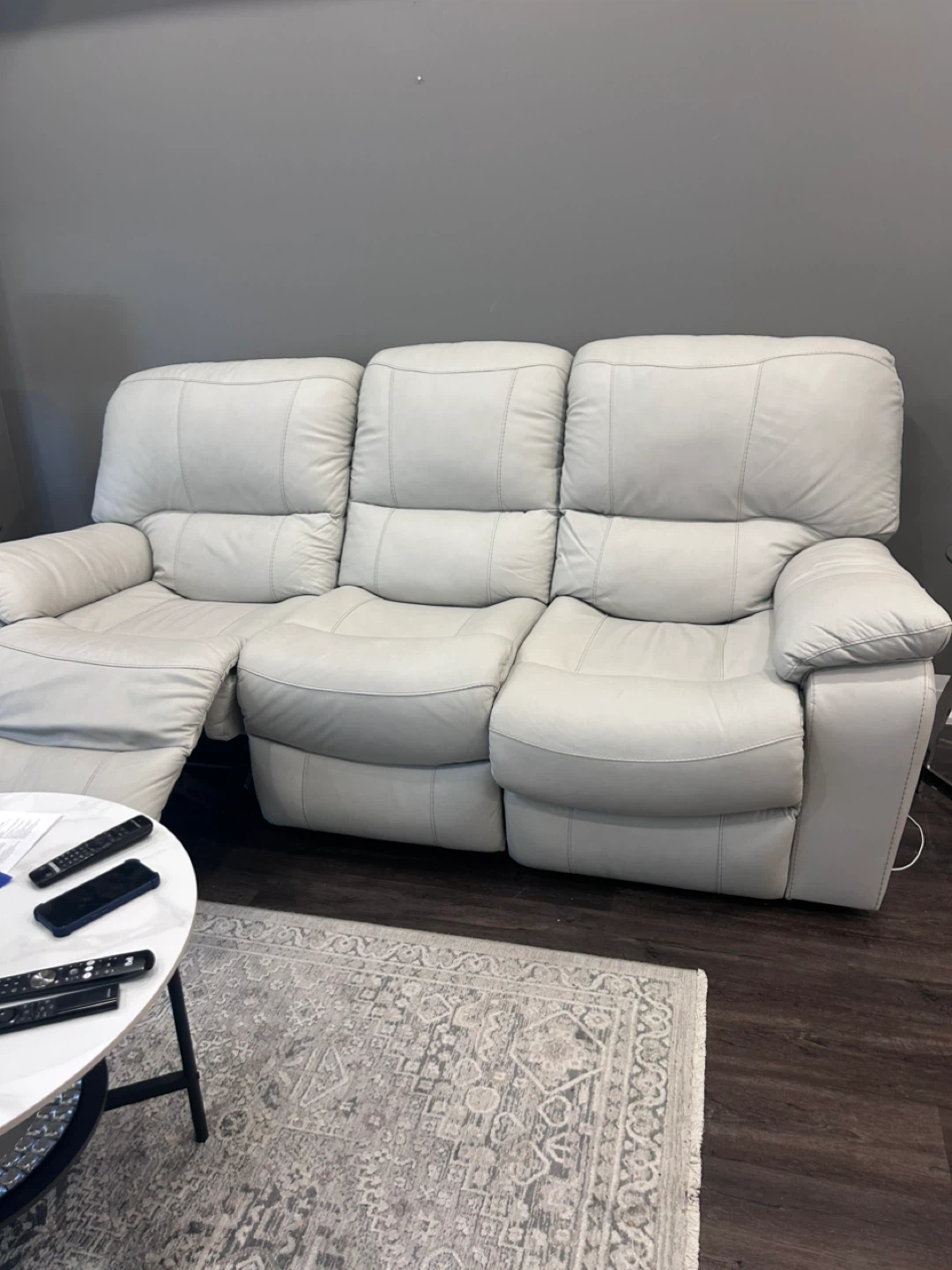 Coconut Leather Reclining Sofa - photo 2