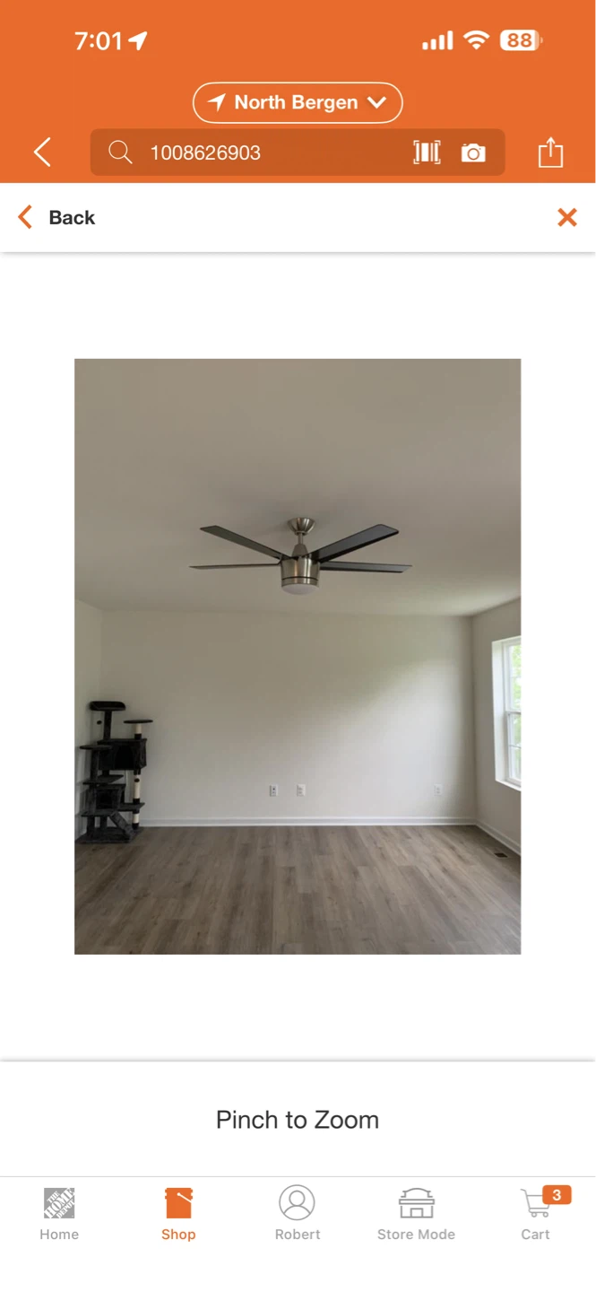 Hampton Bay 52" Scenic Indoor Ceiling Fan - Brushed Nickel - photo 4