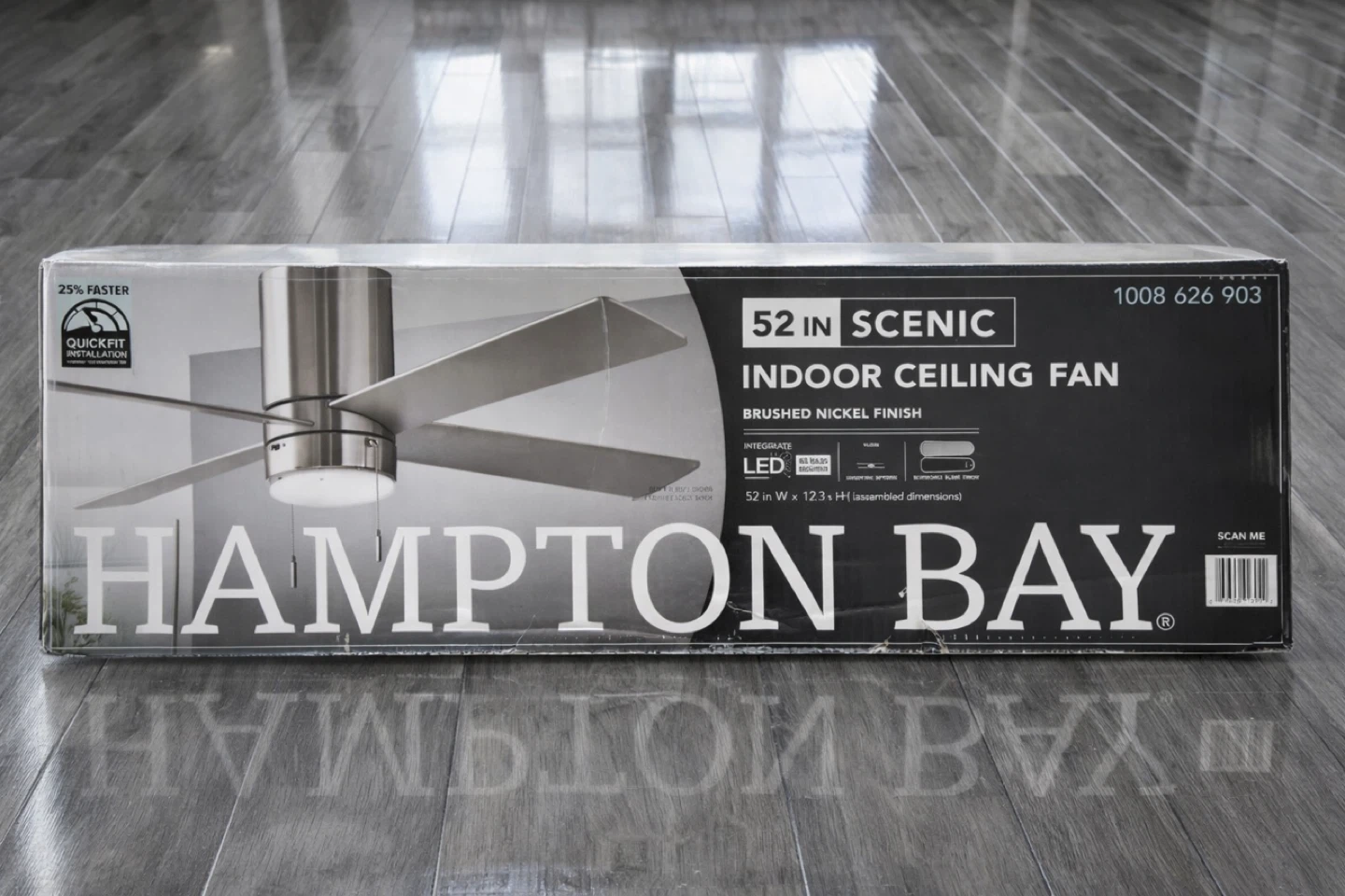 Hampton Bay 52" Scenic Indoor Ceiling Fan - Brushed Nickel