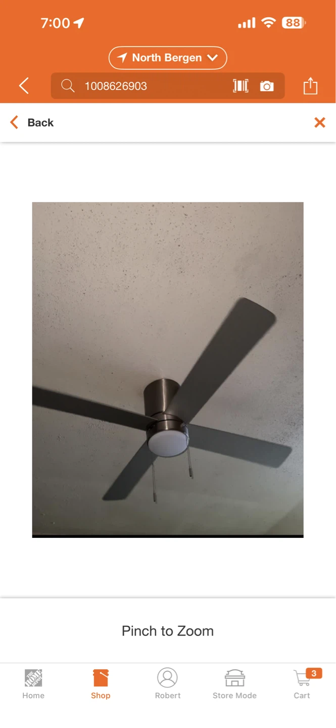 Hampton Bay 52" Scenic Indoor Ceiling Fan - Brushed Nickel - photo 3