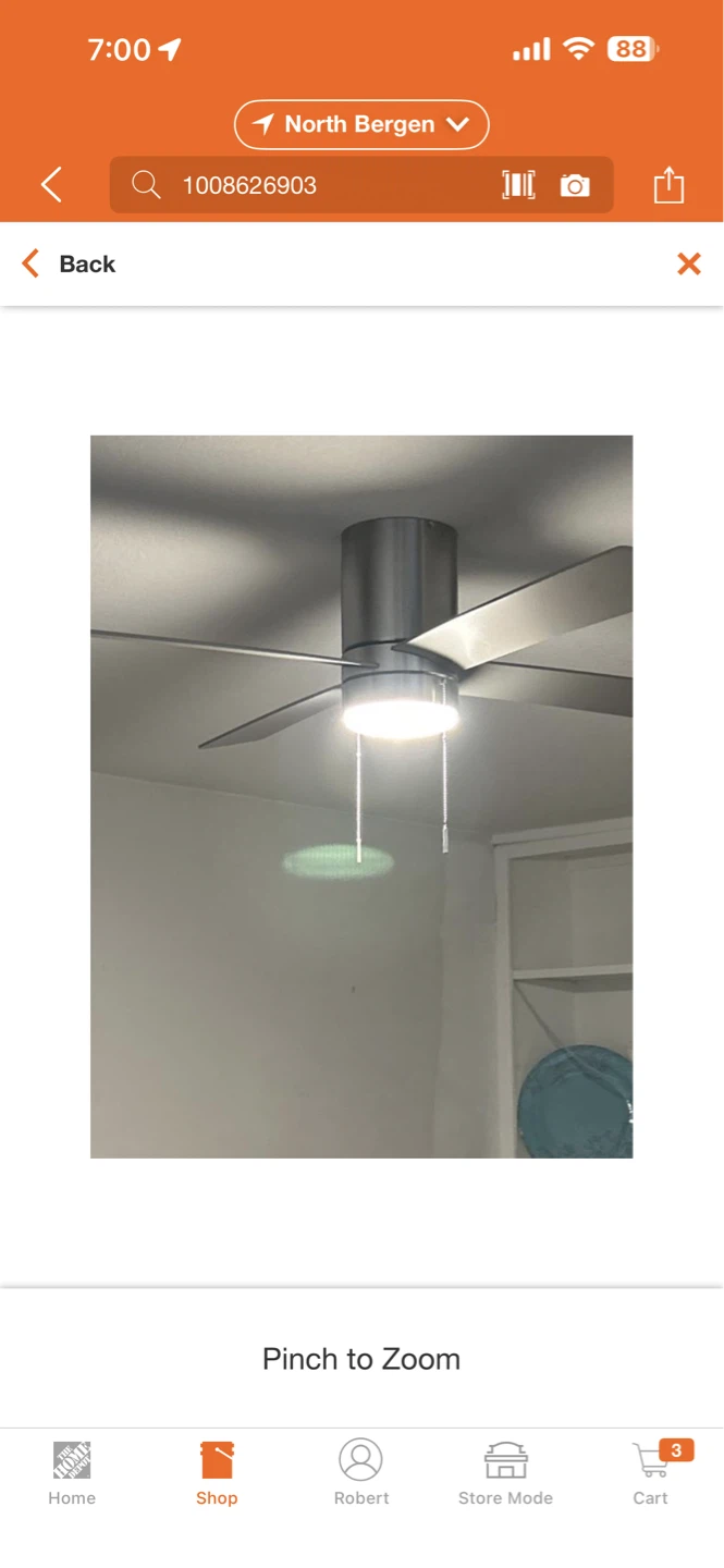 Hampton Bay 52" Scenic Indoor Ceiling Fan - Brushed Nickel - photo 2