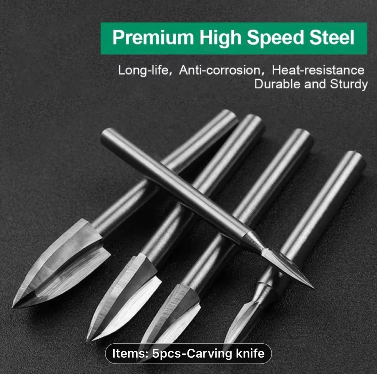 Wood Carving Drill Bits Set for Rotary Tool 5pcs Engraving Drill - photo 3