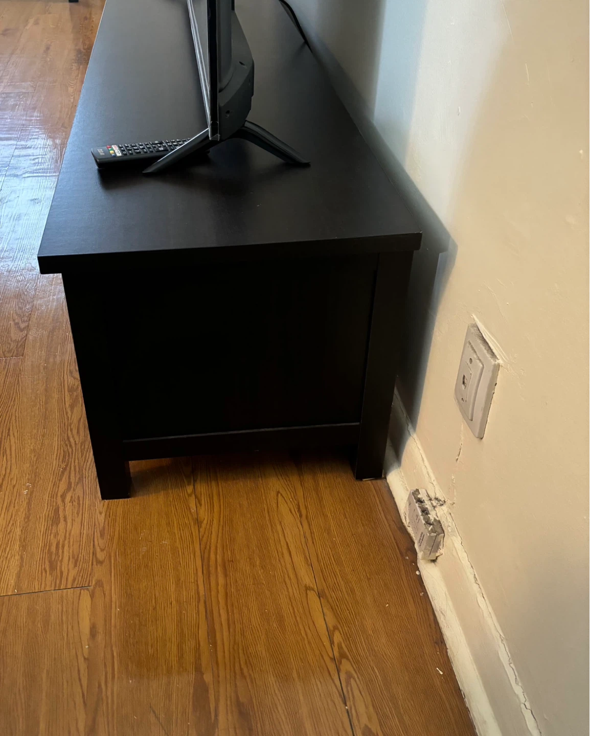 Dark Brown TV Stand with 3 Drawers - photo 2