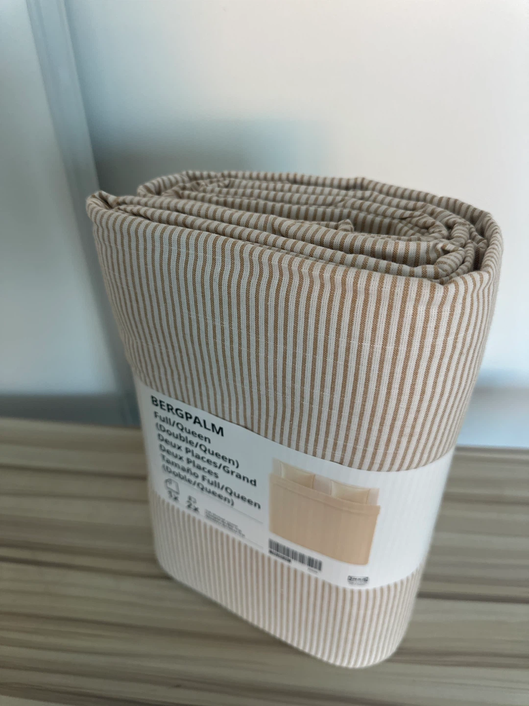 IKEA BERGPALM Full/Queen Duvet Cover Set - Tan Stripes - photo 3