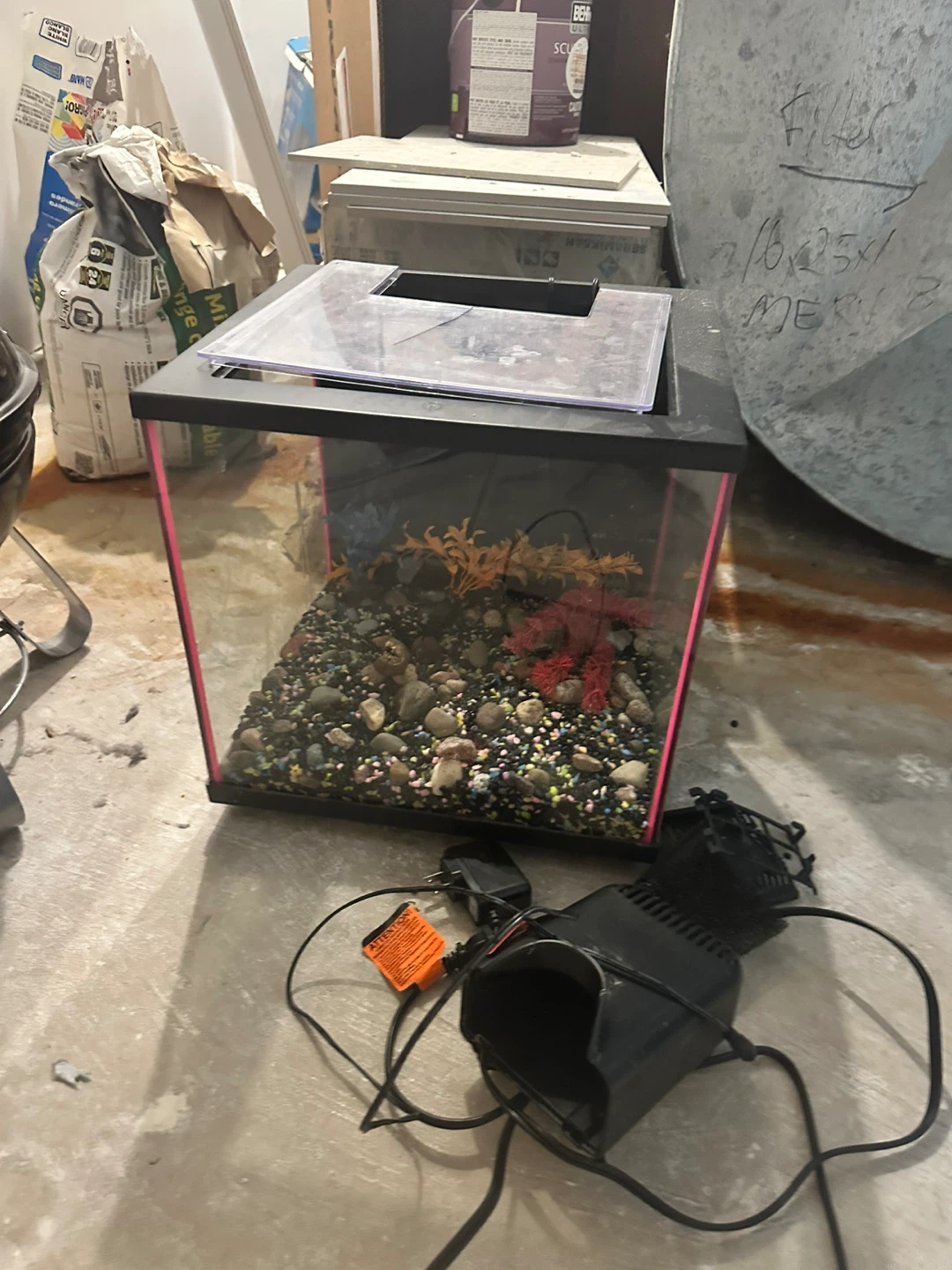Aquarium with Filter and Accessories