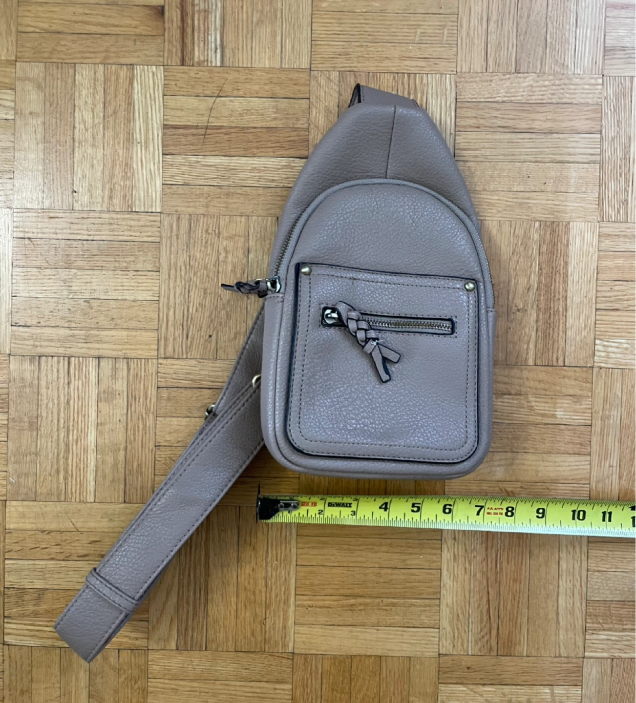 Taupe Faux Leather Sling Backpack - photo 2