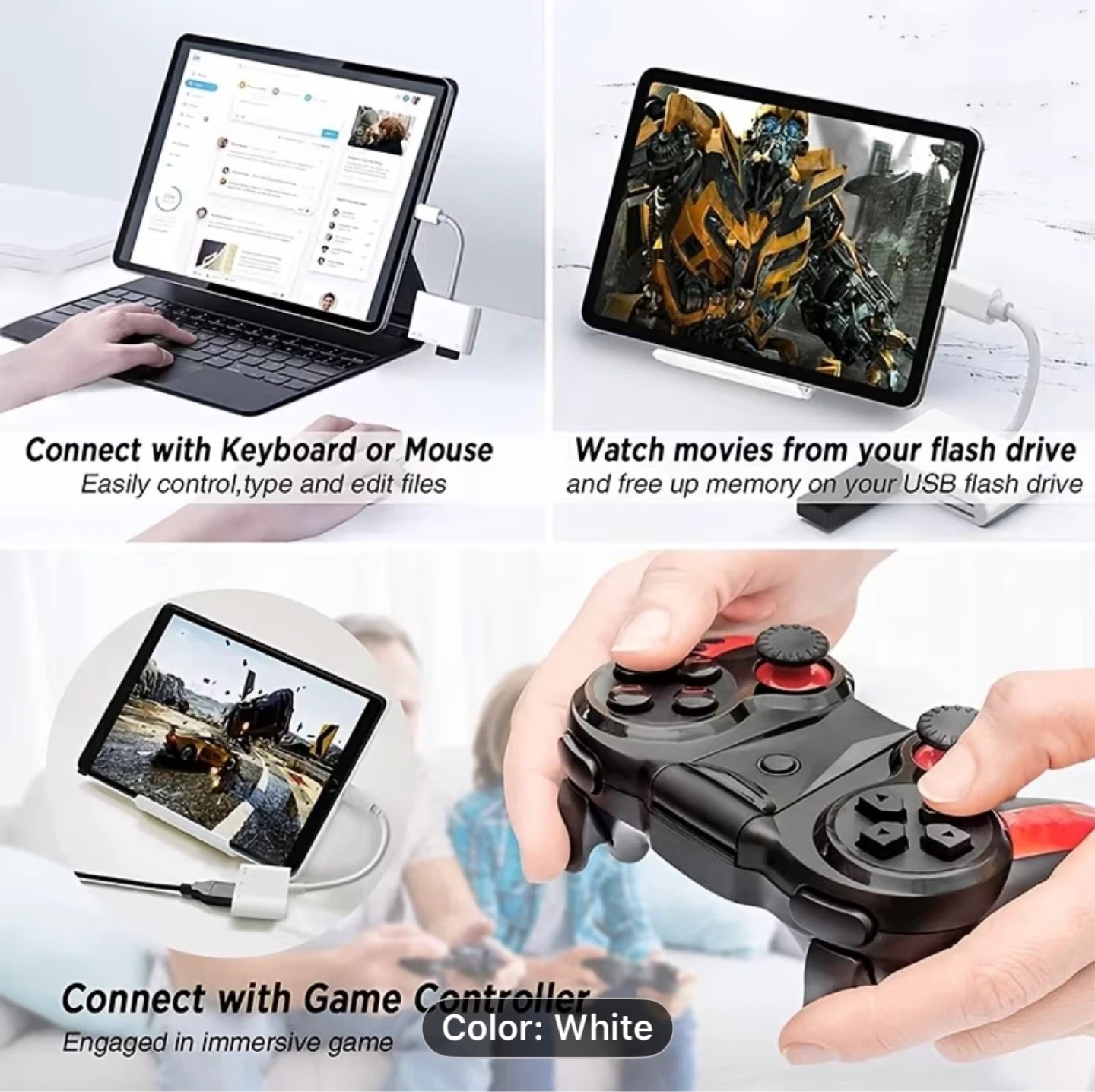 3-in-1 USB-C to SD/SD/Hardware Adapter Suitable
