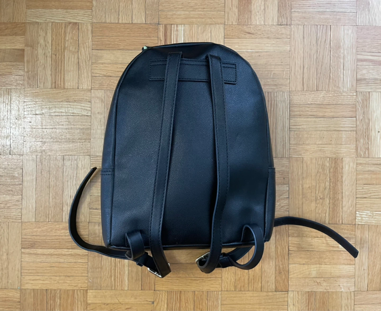 Black Faux Leather Backpack - photo 2