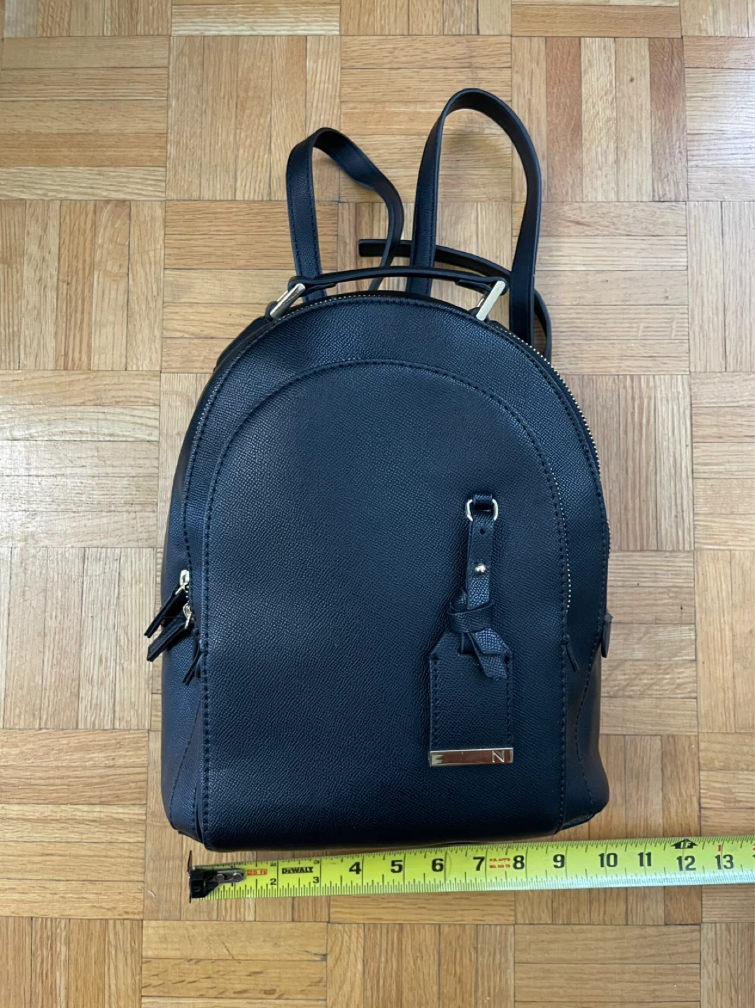 Black Faux Leather Backpack - photo 4