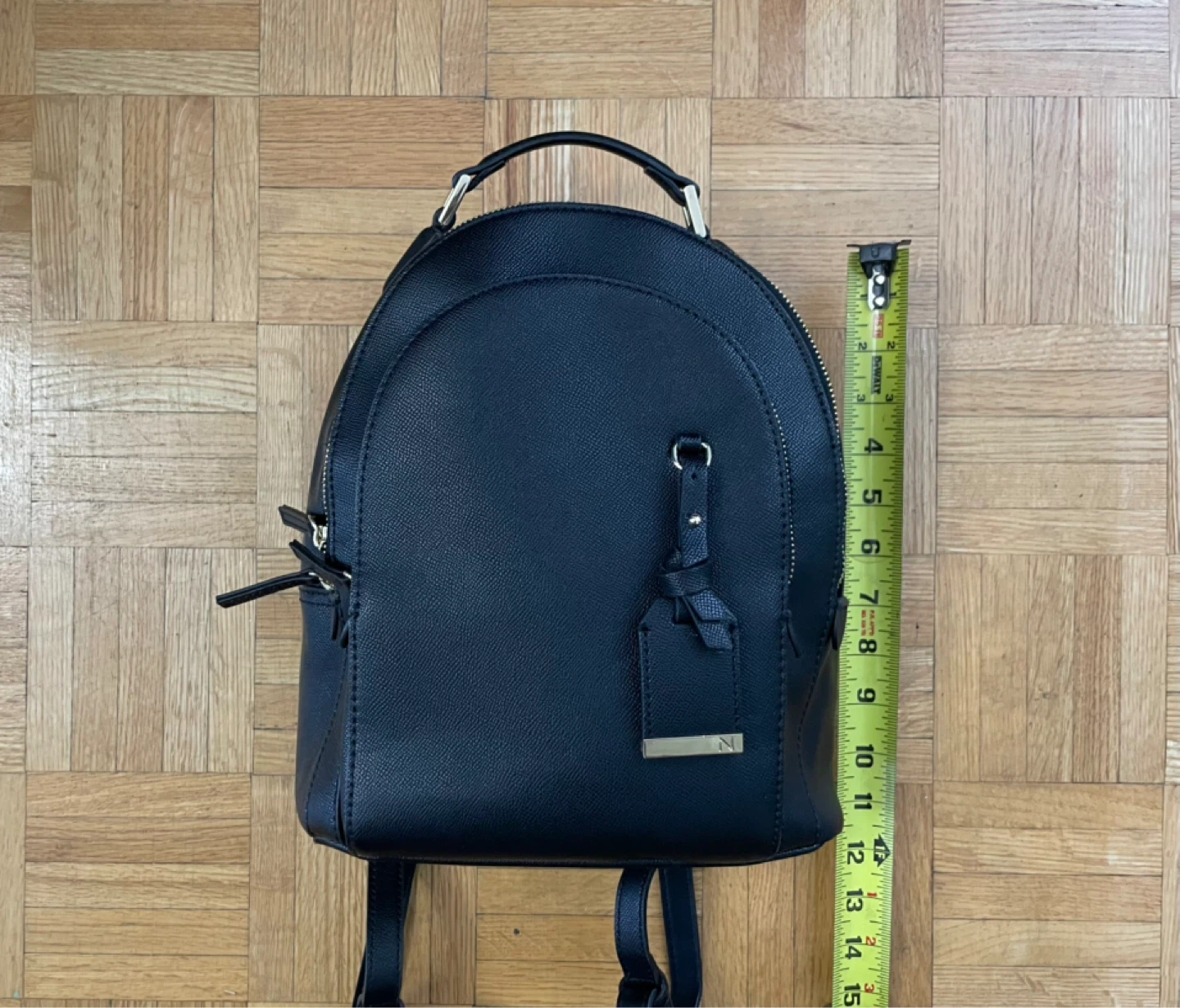 Black Faux Leather Backpack - photo 3
