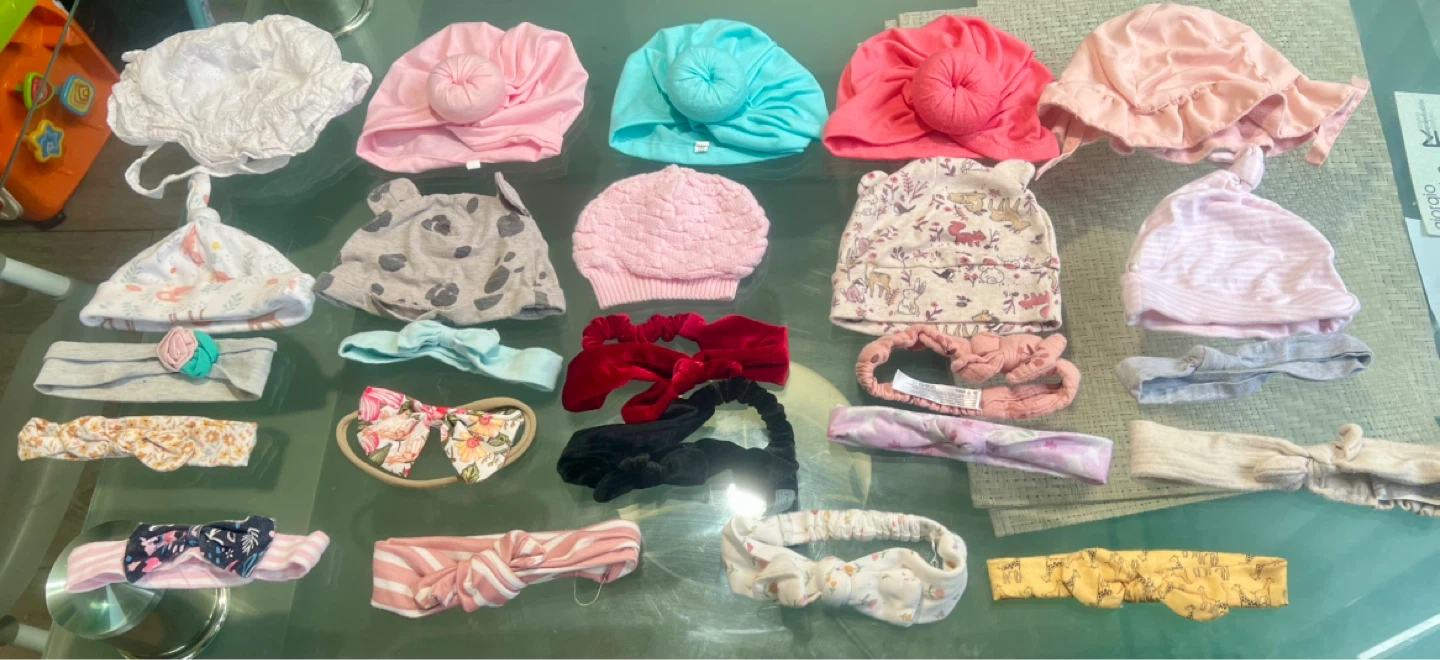 Baby Girl Hats and Headbands Lot