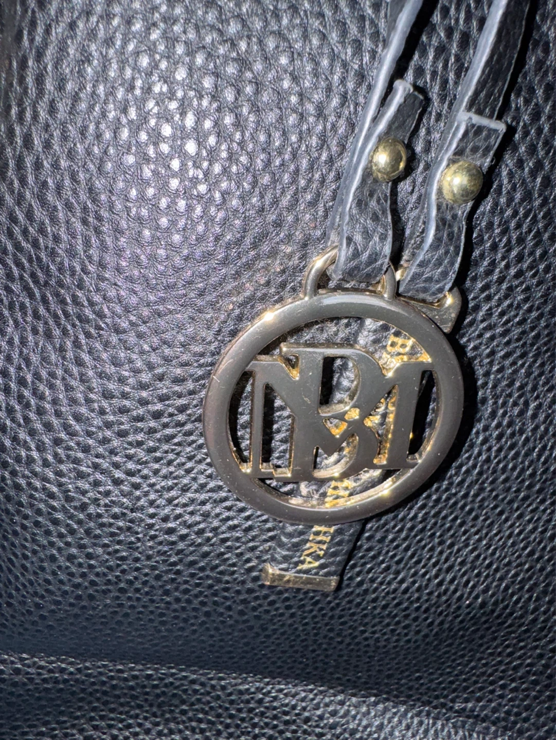 Black Tote Bag with Gold Chain Detail